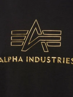 Alpha Industries Shirts<Herren T-Shirt schwarz gold bedruckt