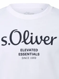 s.Oliver Shirts<Herren T-Shirt weiß schwarz bedruckt