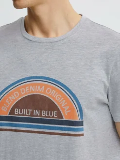 BLEND Shirts<Herren T-Shirt grau gemustert