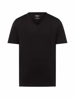 s.Oliver Shirts<Herren T-Shirt schwarz uni
