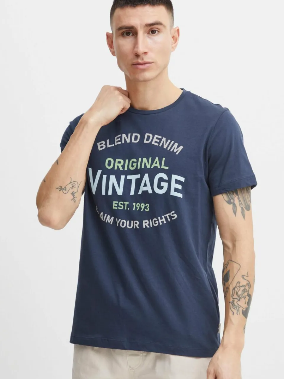BLEND Shirts<Herren T-Shirt mehrfarbig gemustert