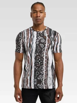 Carlo Colucci Shirts<Herren T-Shirt - Dini grau gemustert
