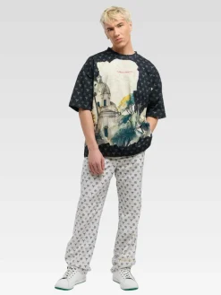 Carlo Colucci Shirts<Herren T-Shirt - Emmerich schwarz gemustert