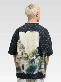 Carlo Colucci Shirts<Herren T-Shirt - Emmerich schwarz gemustert