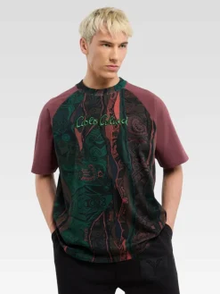 Carlo Colucci Shirts<Herren T-Shirt - Eschfaller bordeaux gemustert