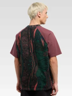 Carlo Colucci Shirts<Herren T-Shirt - Eschfaller bordeaux gemustert