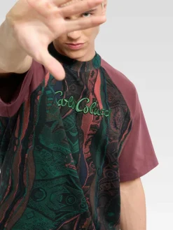 Carlo Colucci Shirts<Herren T-Shirt - Eschfaller bordeaux gemustert