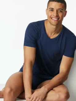 Schiesser Shirts<Herren T-Shirt - Premium Modal blau uni