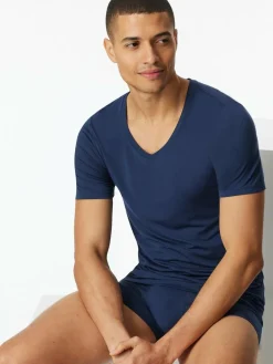 Schiesser Shirts<Herren T-Shirt - Premium Modal blau uni