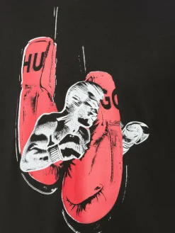 HUGO Shirts<Herren T-Shirt - Diboxer schwarz bedruckt