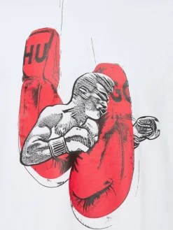 HUGO Shirts<Herren T-Shirt - Diboxer weiß bedruckt