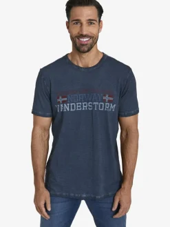 Jan Vanderstorm Shirts<Herren T-Shirt - DIETHELM blau uni
