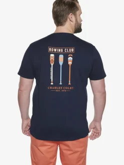 Charles Colby Shirts<Herren T-Shirt - EARL MAXEN blau bedruckt