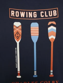 Charles Colby Shirts<Herren T-Shirt - EARL MAXEN blau bedruckt