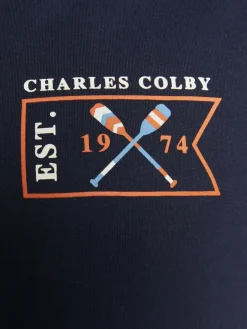 Charles Colby Shirts<Herren T-Shirt - EARL MAXEN blau bedruckt