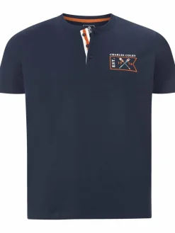 Charles Colby Shirts<Herren T-Shirt - EARL MAXEN blau bedruckt