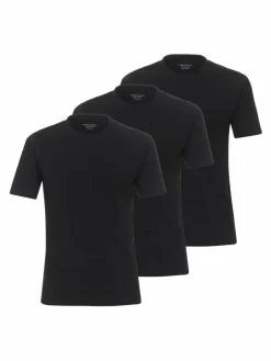 CASAMODA Shirts<Herren T-Shirt - 3er Pack Basic schwarz uni
