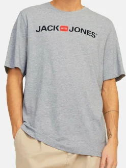 Jack & Jones Shirts<Herren T-Shirt - 3er Pack Basic denim gemustert