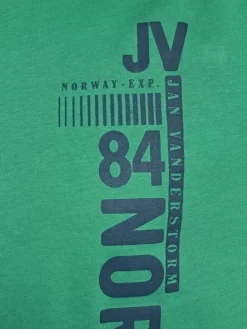 Jan Vanderstorm Shirts<Herren T-Shirt - FLEMMING grün bedruckt