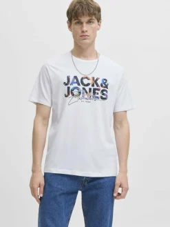 Jack & Jones Shirts<Herren T-Shirt - JJGEplas weiß bedruckt