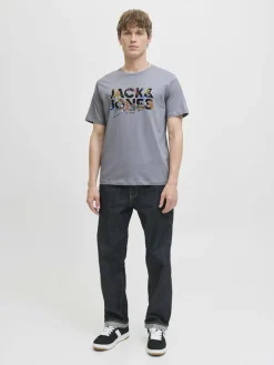 Jack & Jones Shirts<Herren T-Shirt - JJGEplas grau bedruckt