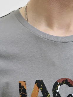 Jack & Jones Shirts<Herren T-Shirt - JJGEplas grau bedruckt