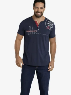 Jan Vanderstorm Shirts<Herren T-Shirt - LINDRAD blau bedruckt