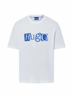 HUGO BLUE Shirts<Herren T-Shirt - Nugix weiß blau bedruckt