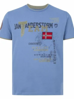 Jan Vanderstorm Shirts<Herren T-Shirt - SÖLVE blau uni