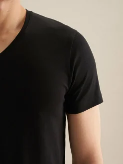 Seidensticker Shirts<Herren T-Shirt - Uni schwarz uni