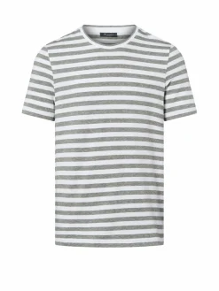 MAERZ Shirts<Herren T-Shirt mit Leinen-Anteil mint gestreift