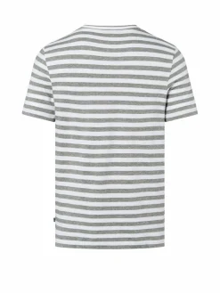 MAERZ Shirts<Herren T-Shirt mit Leinen-Anteil mint gestreift