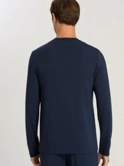 Hanro Shirts<Herren V-Shirt - Casuals marine uni