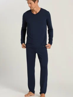 Hanro Shirts<Herren V-Shirt - Casuals marine uni