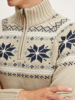 11 Project Pullover & Strickjacken<Herren Weihnachtspullover - PRTim beige gemustert