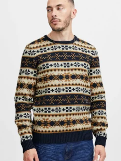 11 Project Pullover & Strickjacken<Herren Weihnachtspullover - PRPasco blau gemustert