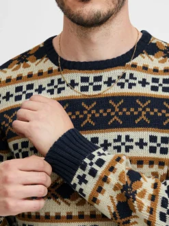 11 Project Pullover & Strickjacken<Herren Weihnachtspullover - PRPasco blau gemustert