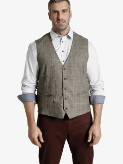 Charles Colby Anzüge<Herren Weste - DUKE EDWARD beige braun kariert