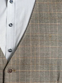 Charles Colby Anzüge<Herren Weste - DUKE EDWARD beige braun kariert