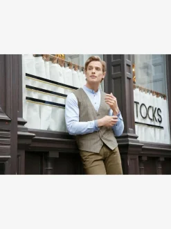 Charles Colby Anzüge<Herren Weste - DUKE EDWARD beige braun kariert