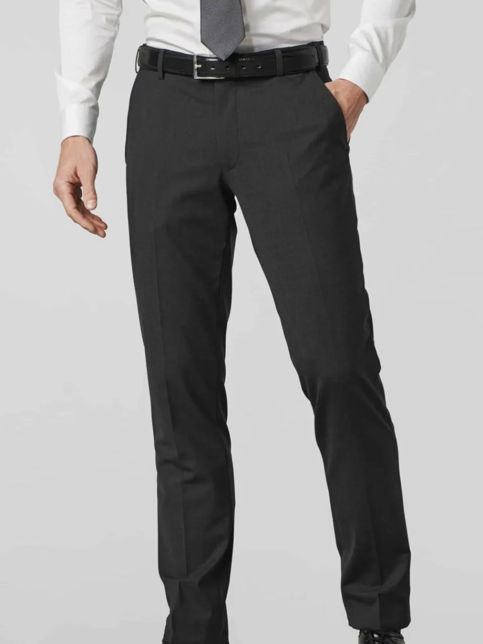 MEYER Hosen<Herren Wollchino - Oslo anthrazit uni