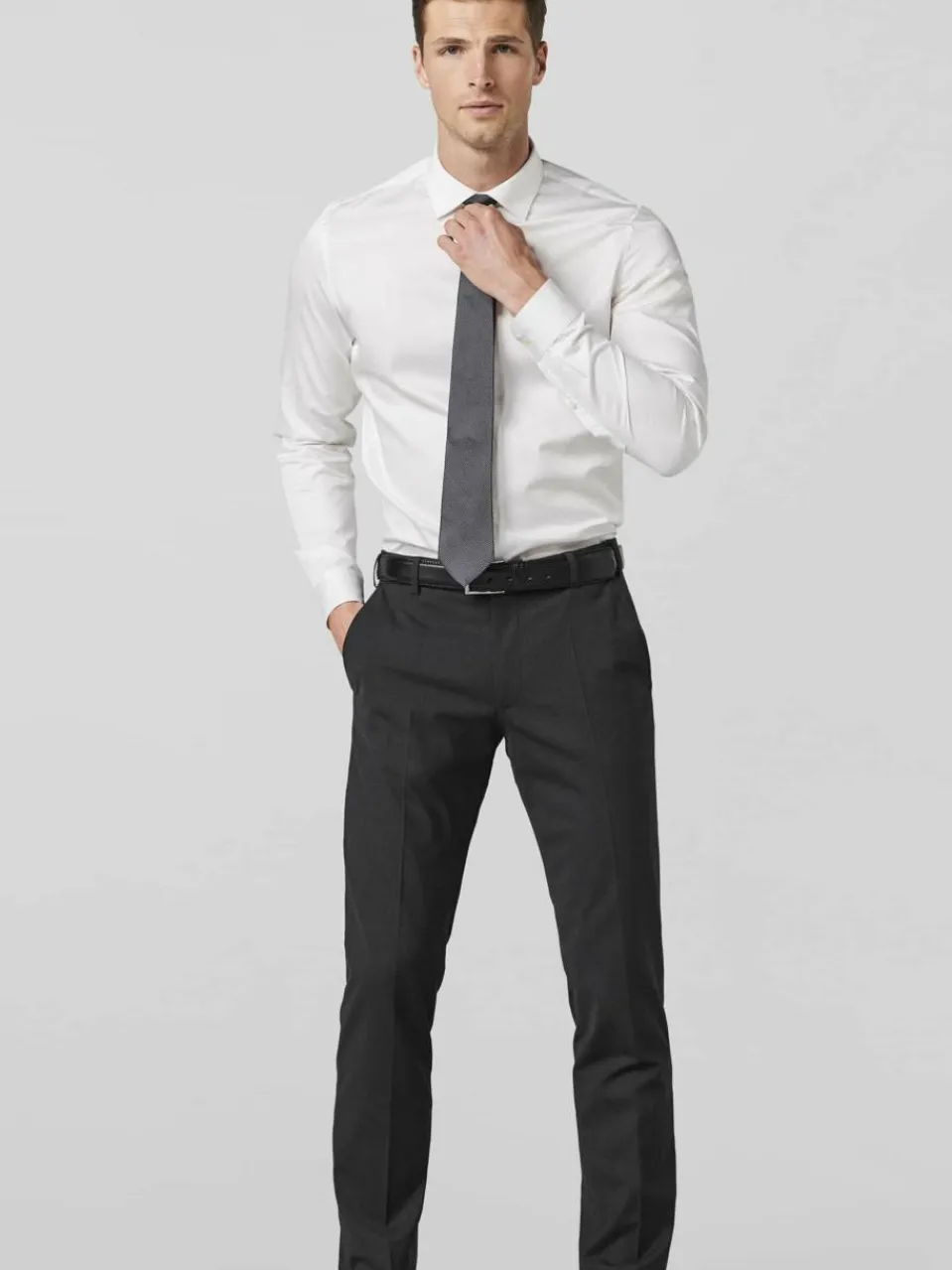 MEYER Hosen<Herren Wollchino - Oslo anthrazit uni