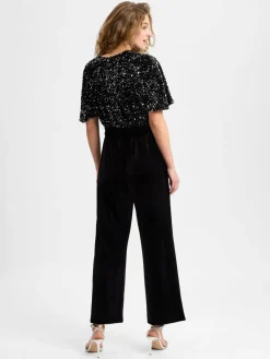 s.Oliver BLACK LABEL Hosen<Jumpsuit schwarz silber uni