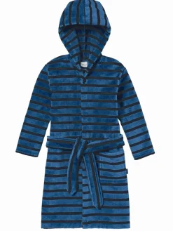 Schiesser Jungen<Jungen Bademantel - Boys World blau gestreift