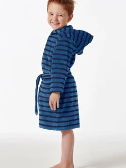 Schiesser Jungen<Jungen Bademantel - Boys World blau gestreift