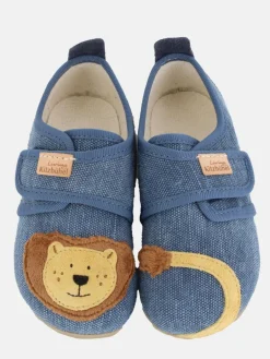 Living Kitzbühel Jungen<Jungen Hausschuh - Lutz Löwe blau gemustert