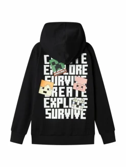 name it Jungen<Jungen Kapuzenpullover schwarz bedruckt