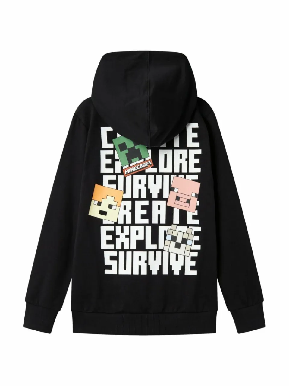 name it Jungen<Jungen Kapuzenpullover schwarz bedruckt