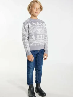 Mo Jungen<Jungen (Kids) Pullover grau gemustert