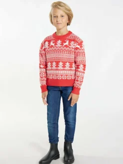 Mo Jungen<Jungen (Kids) Pullover rot gemustert